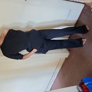 Asymmetric off the shoulder black jumpsuit